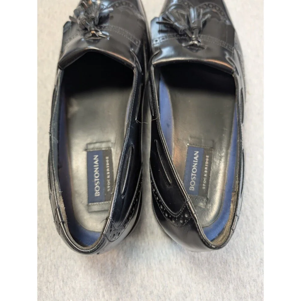 Bostonian Stockbridge Men's Black Leather Tassel Wingtip Loafers 11.5 D